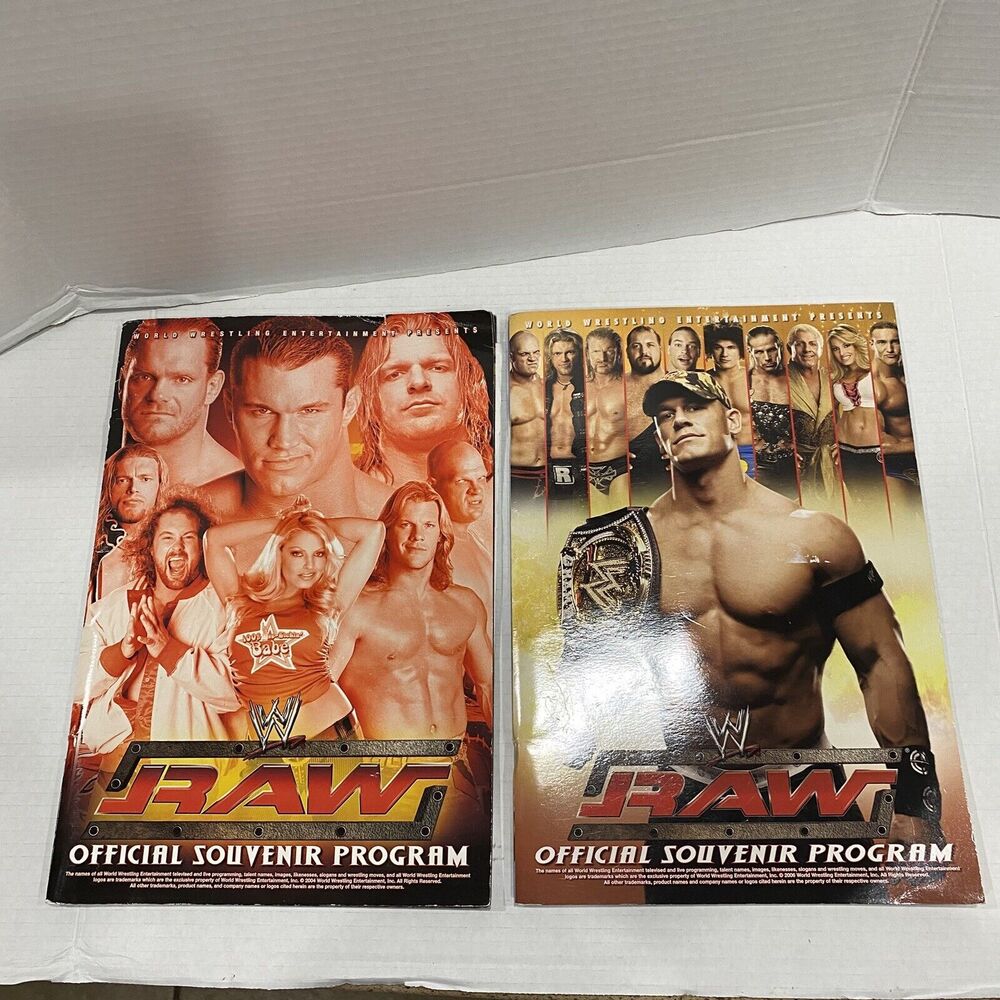 Vintage 2004 & 2006 WWE Raw & Smack down Souvenirs Lot Of 2 Read